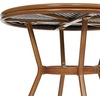 image:imageFlash Furniture Lourdes IndoorOutdoor Commercial Bistro Table  Tempered Glass Top  PE Rattan  Natural Bamboo Print Aluminum Frame  315  BlackWhiteBlack  White RattanNatural Frame