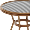 image:imageFlash Furniture Lourdes IndoorOutdoor Commercial Bistro Table  Tempered Glass Top  PE Rattan  Natural Bamboo Print Aluminum Frame  315  BlackWhiteBlack  White RattanNatural Frame