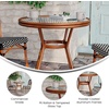 image:imageFlash Furniture Lourdes IndoorOutdoor Commercial Bistro Table  Tempered Glass Top  PE Rattan  Natural Bamboo Print Aluminum Frame  315  BlackWhiteBlack  White RattanNatural Frame