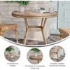 image:imageFlash Furniture Lourdes IndoorOutdoor Commercial Bistro Table  Tempered Glass Top  PE Rattan  Natural Bamboo Print Aluminum Frame  315  BlackWhiteNatural  White RattanLight Natural Frame