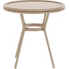 image:imageFlash Furniture Lourdes IndoorOutdoor Commercial Bistro Table  Tempered Glass Top  PE Rattan  Natural Bamboo Print Aluminum Frame  315  BlackWhiteNatural  White RattanLight Natural Frame