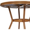 image:imageFlash Furniture Lourdes IndoorOutdoor Commercial Bistro Table  Tempered Glass Top  PE Rattan  Natural Bamboo Print Aluminum Frame  315  BlackWhiteNavy  White RattanNatural Frame