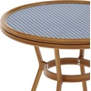 image:imageFlash Furniture Lourdes IndoorOutdoor Commercial Bistro Table  Tempered Glass Top  PE Rattan  Natural Bamboo Print Aluminum Frame  315  BlackWhiteNavy  White RattanNatural Frame