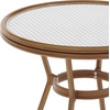 image:imageFlash Furniture Lourdes IndoorOutdoor Commercial Bistro Table  Tempered Glass Top  PE Rattan  Natural Bamboo Print Aluminum Frame  315  BlackWhiteWhite  Gray RattanNatural Frame