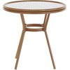 image:imageFlash Furniture Lourdes IndoorOutdoor Commercial Bistro Table  Tempered Glass Top  PE Rattan  Natural Bamboo Print Aluminum Frame  315  BlackWhiteWhite  Gray RattanNatural Frame
