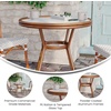 image:imageFlash Furniture Lourdes IndoorOutdoor Commercial Bistro Table  Tempered Glass Top  PE Rattan  Natural Bamboo Print Aluminum Frame  315  BlackWhiteWhite  Gray RattanNatural Frame
