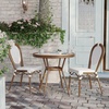 image:imageFlash Furniture Lourdes IndoorOutdoor Commercial Bistro Table  Tempered Glass Top  PE Rattan  Natural Bamboo Print Aluminum Frame  315  BlackWhiteWhite  Gray RattanNatural Frame