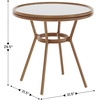 image:imageFlash Furniture Lourdes IndoorOutdoor Commercial Bistro Table  Tempered Glass Top  PE Rattan  Natural Bamboo Print Aluminum Frame  315  BlackWhiteWhite  Gray RattanNatural Frame