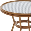 image:imageFlash Furniture Lourdes IndoorOutdoor Commercial Bistro Table  Tempered Glass Top  PE Rattan  Natural Bamboo Print Aluminum Frame  315  BlackWhiteWhite  Navy RattanNatural Frame