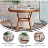 image:imageFlash Furniture Lourdes IndoorOutdoor Commercial Bistro Table  Tempered Glass Top  PE Rattan  Natural Bamboo Print Aluminum Frame  315  BlackWhiteWhite  Navy RattanNatural Frame
