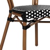 image:imageFlash Furniture Lourdes IndoorOutdoor Commercial Thonet French Bistro Stack Chair  NATWhite PE Rattan Back and Seat  Light Natural Bamboo Print Metal Frame  2 PKBlack  WhiteNatural Frame