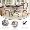 image:imageFlash Furniture Lourdes IndoorOutdoor Commercial Thonet French Bistro Stack Chair  NATWhite PE Rattan Back and Seat  Light Natural Bamboo Print Metal Frame  2 PKWhite  GrayNatural Frame