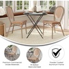 image:imageFlash Furniture Lourdes IndoorOutdoor Commercial Thonet French Bistro Stack Chair  NATWhite PE Rattan Back and Seat  Light Natural Bamboo Print Metal Frame  2 PKNatural  WhiteLight Natural Frame