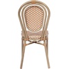 image:imageFlash Furniture Lourdes IndoorOutdoor Commercial Thonet French Bistro Stack Chair  NATWhite PE Rattan Back and Seat  Light Natural Bamboo Print Metal Frame  2 PKNatural  WhiteLight Natural Frame