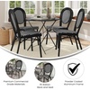 image:imageFlash Furniture Lourdes IndoorOutdoor Commercial Thonet French Bistro Stack Chair  NATWhite PE Rattan Back and Seat  Light Natural Bamboo Print Metal Frame  2 PKBlack  WhiteBlack Frame
