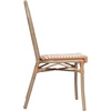 image:imageFlash Furniture Lourdes IndoorOutdoor Commercial Thonet French Bistro Stack Chair  NATWhite PE Rattan Back and Seat  Light Natural Bamboo Print Metal Frame  2 PKNatural  WhiteLight Natural Frame