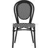 image:imageFlash Furniture Lourdes IndoorOutdoor Commercial Thonet French Bistro Stack Chair  NATWhite PE Rattan Back and Seat  Light Natural Bamboo Print Metal Frame  2 PKBlack  WhiteBlack Frame
