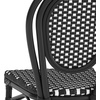 image:imageFlash Furniture Lourdes IndoorOutdoor Commercial Thonet French Bistro Stack Chair  NATWhite PE Rattan Back and Seat  Light Natural Bamboo Print Metal Frame  2 PKBlack  WhiteBlack Frame