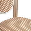 image:imageFlash Furniture Lourdes IndoorOutdoor Commercial Thonet French Bistro Stack Chair  NATWhite PE Rattan Back and Seat  Light Natural Bamboo Print Metal Frame  2 PKNatural  WhiteLight Natural Frame