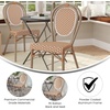 image:imageFlash Furniture Lourdes IndoorOutdoor Commercial Thonet French Bistro Stack Chair  NATWhite PE Rattan Back and Seat  Light Natural Bamboo Print Metal Frame  2 PKNatural  WhiteLight Natural Frame