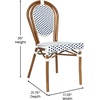 image:imageFlash Furniture Lourdes IndoorOutdoor Commercial Thonet French Bistro Stack Chair  NATWhite PE Rattan Back and Seat  Light Natural Bamboo Print Metal Frame  2 PKWhite  NavyNatural Frame