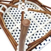 image:imageFlash Furniture Lourdes IndoorOutdoor Commercial Thonet French Bistro Stack Chair  NATWhite PE Rattan Back and Seat  Light Natural Bamboo Print Metal Frame  2 PKWhite  NavyNatural Frame