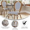 image:imageFlash Furniture Lourdes IndoorOutdoor Commercial Thonet French Bistro Stack Chair  NATWhite PE Rattan Back and Seat  Light Natural Bamboo Print Metal Frame  2 PKWhite  NavyNatural Frame