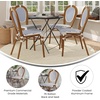 image:imageFlash Furniture Lourdes IndoorOutdoor Commercial Thonet French Bistro Stack Chair  NATWhite PE Rattan Back and Seat  Light Natural Bamboo Print Metal Frame  2 PKWhite  NavyNatural Frame