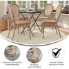 image:imageFlash Furniture Lourdes IndoorOutdoor Commercial Thonet French Bistro Stack Chair  NATWhite PE Rattan Back and Seat  Light Natural Bamboo Print Metal Frame  2 PKNatural  WhiteLight Natural Frame