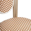 image:imageFlash Furniture Lourdes IndoorOutdoor Commercial Thonet French Bistro Stack Chair  NATWhite PE Rattan Back and Seat  Light Natural Bamboo Print Metal Frame  2 PKNatural  WhiteLight Natural Frame