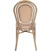 image:imageFlash Furniture Lourdes IndoorOutdoor Commercial Thonet French Bistro Stack Chair  NATWhite PE Rattan Back and Seat  Light Natural Bamboo Print Metal Frame  2 PKNatural  WhiteLight Natural Frame