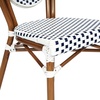 image:imageFlash Furniture Lourdes IndoorOutdoor Commercial Thonet French Bistro Stack Chair  NATWhite PE Rattan Back and Seat  Light Natural Bamboo Print Metal Frame  2 PKWhite  NavyNatural Frame