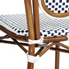 image:imageFlash Furniture Lourdes IndoorOutdoor Commercial Thonet French Bistro Stack Chair  NATWhite PE Rattan Back and Seat  Light Natural Bamboo Print Metal Frame  2 PKWhite  NavyNatural Frame