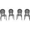 image:imageFlash Furniture Lourdes IndoorOutdoor Commercial Thonet French Bistro Stack Chair  NATWhite PE Rattan Back and Seat  Light Natural Bamboo Print Metal Frame  2 PKBlack  WhiteBlack Frame