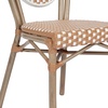 image:imageFlash Furniture Lourdes IndoorOutdoor Commercial Thonet French Bistro Stack Chair  NATWhite PE Rattan Back and Seat  Light Natural Bamboo Print Metal Frame  2 PKNatural  WhiteLight Natural Frame