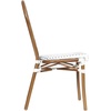 image:imageFlash Furniture Lourdes IndoorOutdoor Commercial Thonet French Bistro Stack Chair  NATWhite PE Rattan Back and Seat  Light Natural Bamboo Print Metal Frame  2 PKWhite  GrayNatural Frame