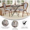 image:imageFlash Furniture Lourdes IndoorOutdoor Commercial Thonet French Bistro Stack Chair  NATWhite PE Rattan Back and Seat  Light Natural Bamboo Print Metal Frame  2 PKWhite  NavyNatural Frame