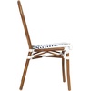 image:imageFlash Furniture Lourdes IndoorOutdoor Commercial Thonet French Bistro Stack Chair  NATWhite PE Rattan Back and Seat  Light Natural Bamboo Print Metal Frame  2 PKWhite  NavyNatural Frame