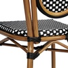 image:imageFlash Furniture Lourdes IndoorOutdoor Commercial Thonet French Bistro Stack Chair  NATWhite PE Rattan Back and Seat  Light Natural Bamboo Print Metal Frame  2 PKBlack  WhiteNatural Frame