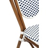 image:imageFlash Furniture Lourdes IndoorOutdoor Commercial Thonet French Bistro Stack Chair  NATWhite PE Rattan Back and Seat  Light Natural Bamboo Print Metal Frame  2 PKWhite  NavyNatural Frame