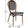 image:imageFlash Furniture Lourdes IndoorOutdoor Commercial Thonet French Bistro Stack Chair  NATWhite PE Rattan Back and Seat  Light Natural Bamboo Print Metal Frame  2 PKBlack  WhiteNatural Frame
