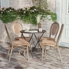 image:imageFlash Furniture Lourdes IndoorOutdoor Commercial Thonet French Bistro Stack Chair  NATWhite PE Rattan Back and Seat  Light Natural Bamboo Print Metal Frame  2 PKNatural  WhiteLight Natural Frame