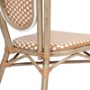 image:imageFlash Furniture Lourdes IndoorOutdoor Commercial Thonet French Bistro Stack Chair  NATWhite PE Rattan Back and Seat  Light Natural Bamboo Print Metal Frame  2 PKNatural  WhiteLight Natural Frame
