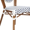 image:imageFlash Furniture Lourdes IndoorOutdoor Commercial Thonet French Bistro Stack Chair  NATWhite PE Rattan Back and Seat  Light Natural Bamboo Print Metal Frame  2 PKWhite  NavyNatural Frame