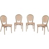 image:imageFlash Furniture Lourdes IndoorOutdoor Commercial Thonet French Bistro Stack Chair  NATWhite PE Rattan Back and Seat  Light Natural Bamboo Print Metal Frame  2 PKNatural  WhiteLight Natural Frame