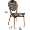 image:imageFlash Furniture Lourdes IndoorOutdoor Commercial Thonet French Bistro Stack Chair  NATWhite PE Rattan Back and Seat  Light Natural Bamboo Print Metal Frame  2 PKBlack  WhiteNatural Frame