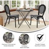 image:imageFlash Furniture Lourdes IndoorOutdoor Commercial Thonet French Bistro Stack Chair  NATWhite PE Rattan Back and Seat  Light Natural Bamboo Print Metal Frame  2 PKBlack  WhiteBlack Frame