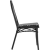 image:imageFlash Furniture Lourdes IndoorOutdoor Commercial Thonet French Bistro Stack Chair  NATWhite PE Rattan Back and Seat  Light Natural Bamboo Print Metal Frame  2 PKBlack  WhiteBlack Frame