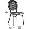 image:imageFlash Furniture Lourdes IndoorOutdoor Commercial Thonet French Bistro Stack Chair  NATWhite PE Rattan Back and Seat  Light Natural Bamboo Print Metal Frame  2 PKBlack  WhiteBlack Frame