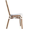 image:imageFlash Furniture Lourdes IndoorOutdoor Commercial Thonet French Bistro Stack Chair  NATWhite PE Rattan Back and Seat  Light Natural Bamboo Print Metal Frame  2 PKWhite  NavyNatural Frame